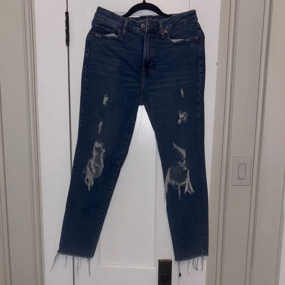 Old Navy Distressed Ankle Jeans - Dark Blue